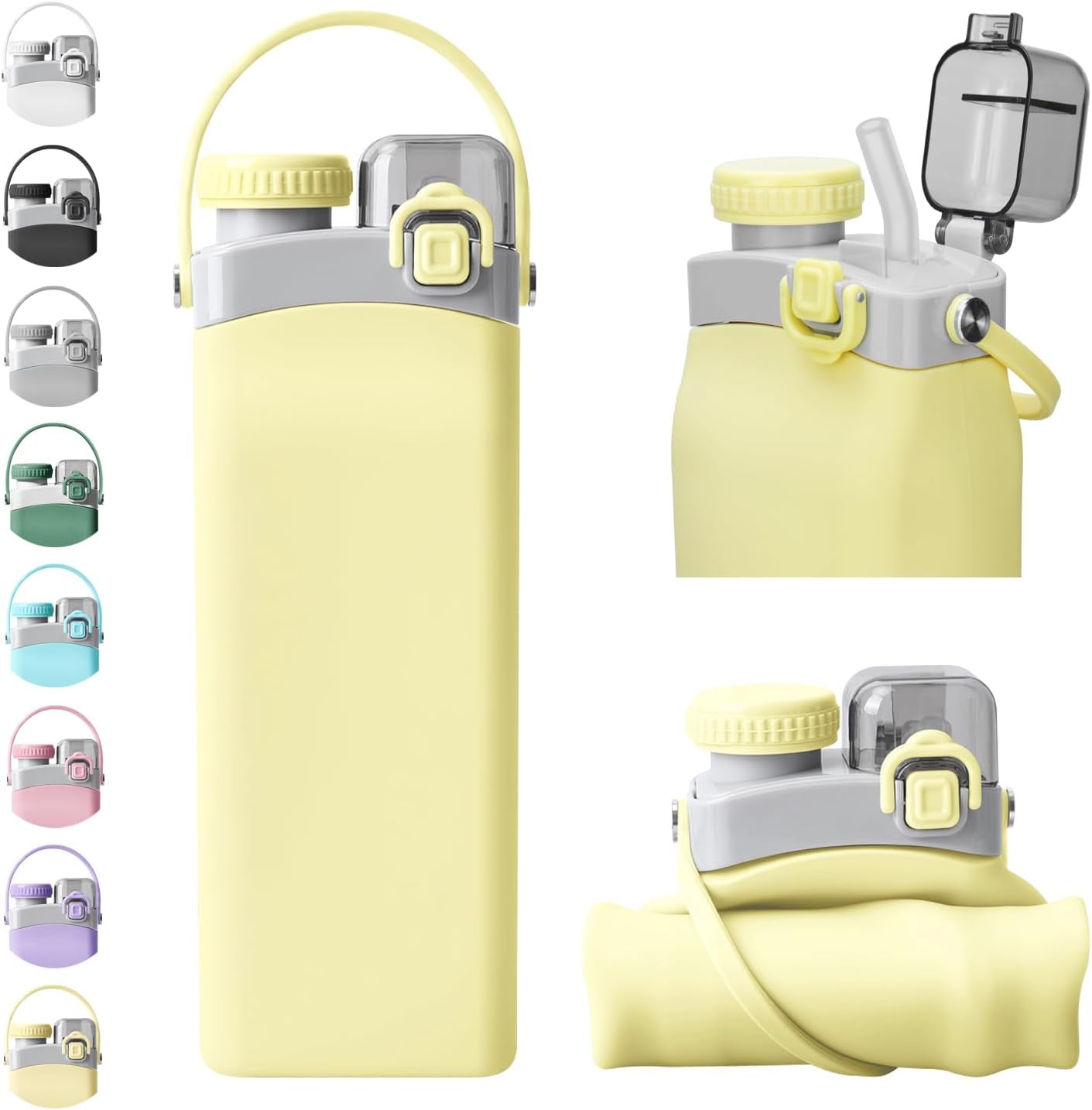 Aquaday Leakproof Foldable Silicon Water Bottle