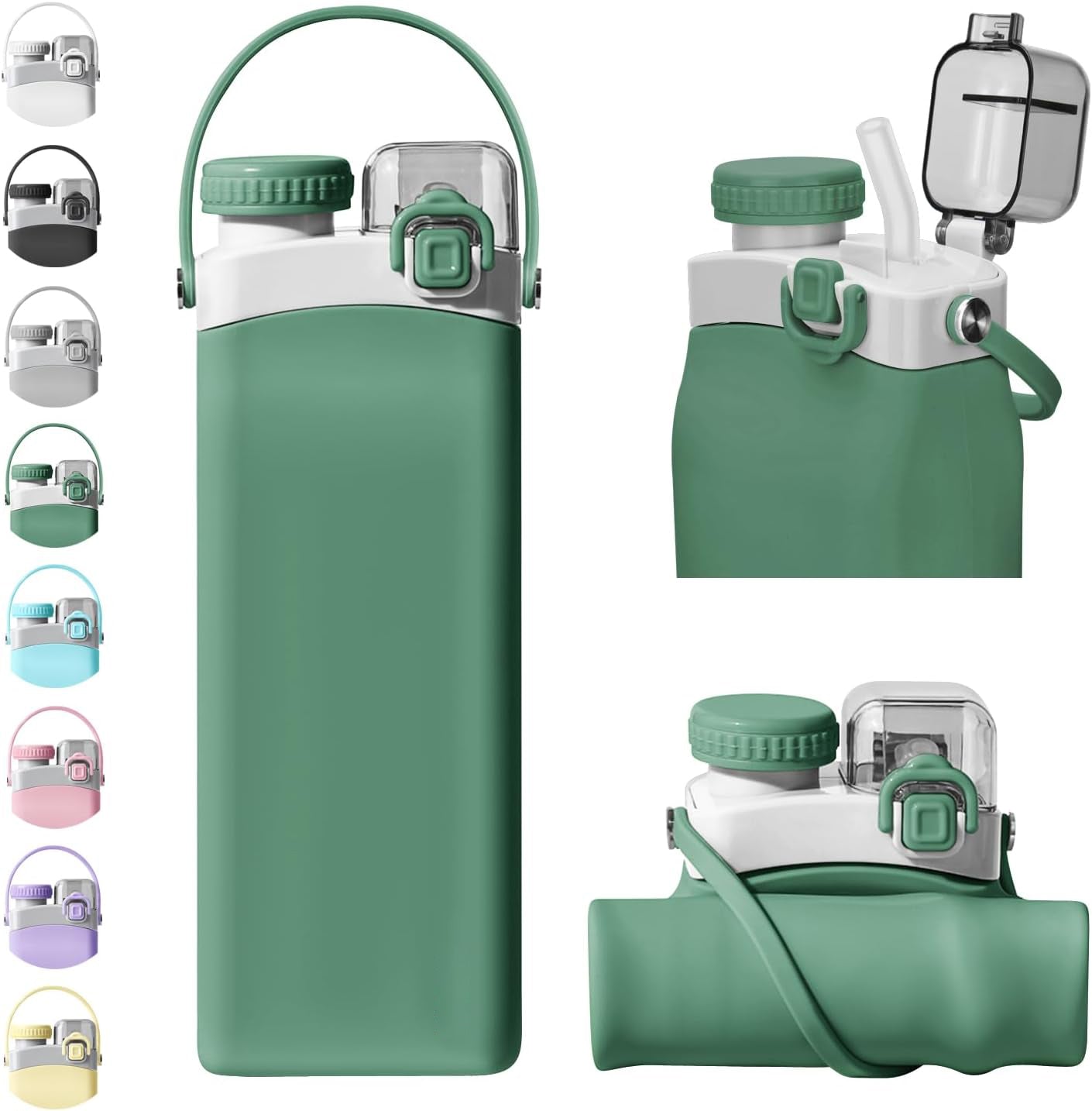 Aquaday Leakproof Foldable Silicon Water Bottle
