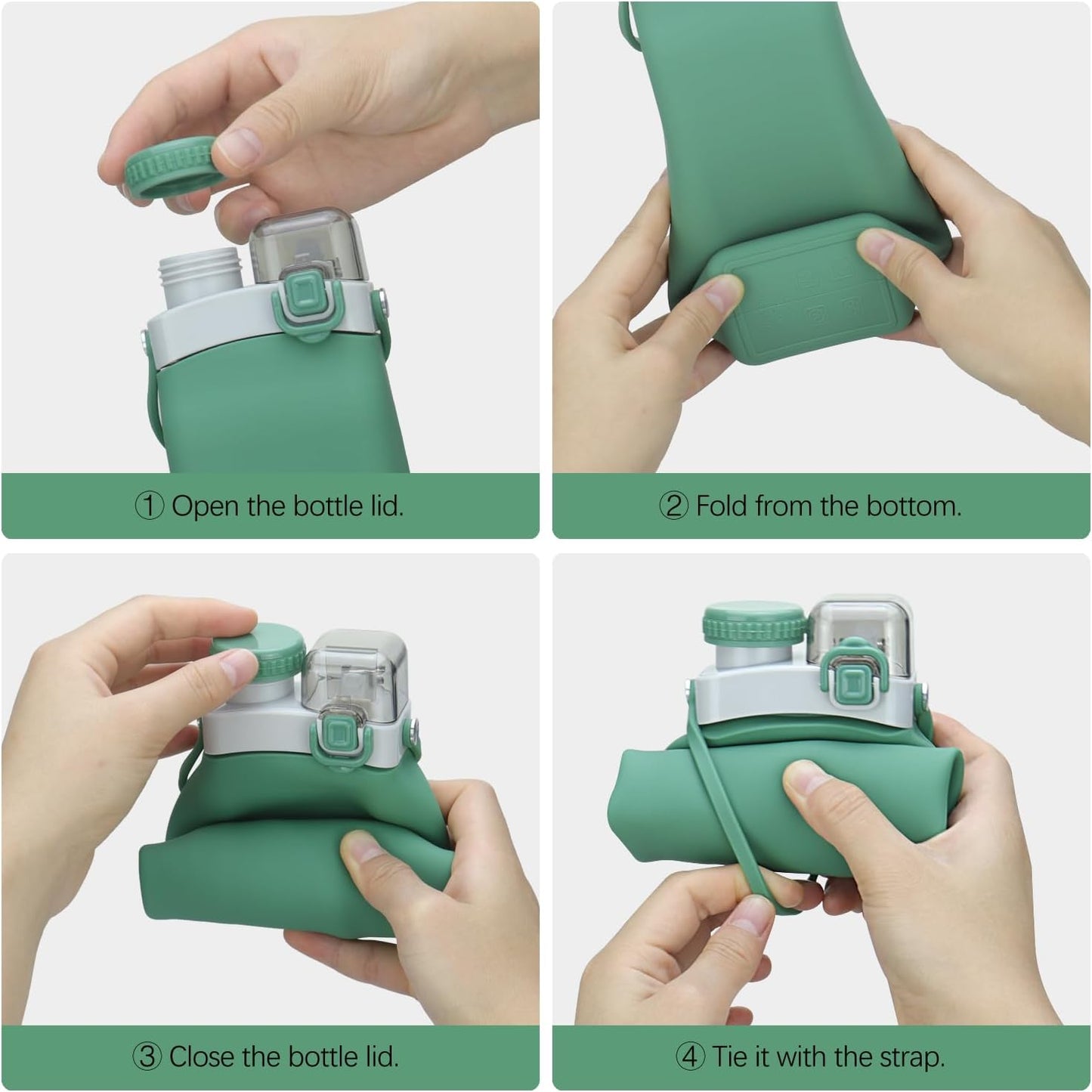 Aquaday Leakproof Foldable Silicon Water Bottle