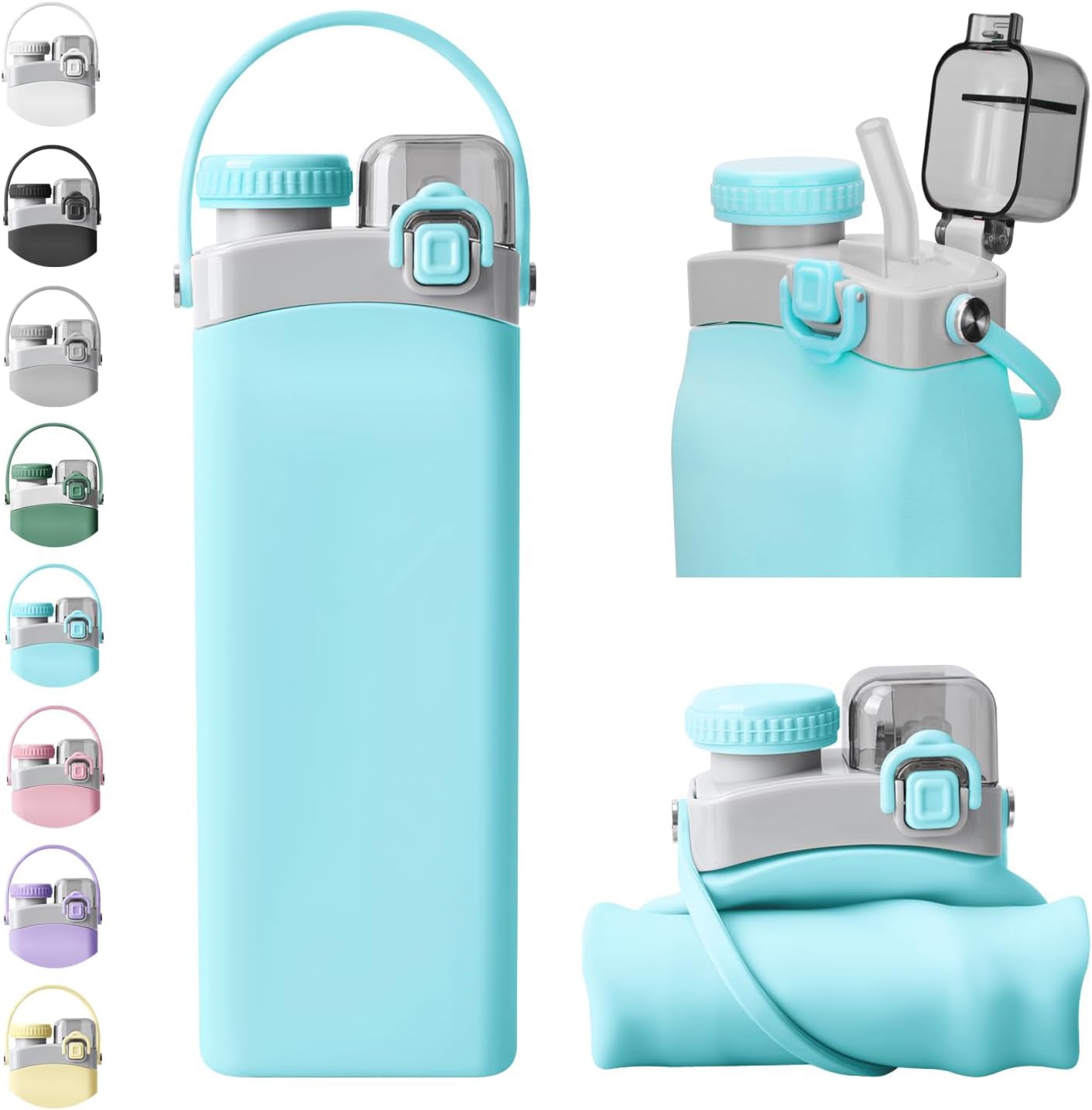 Aquaday Leakproof Foldable Silicon Water Bottle