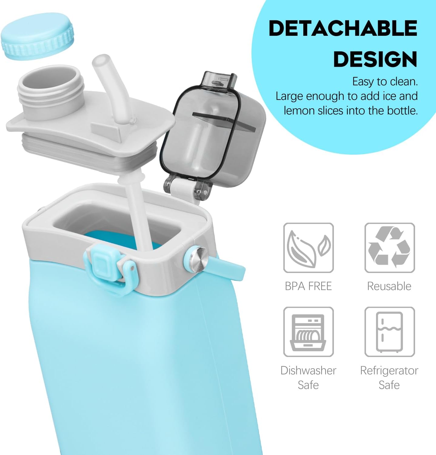 Aquaday Leakproof Foldable Silicon Water Bottle