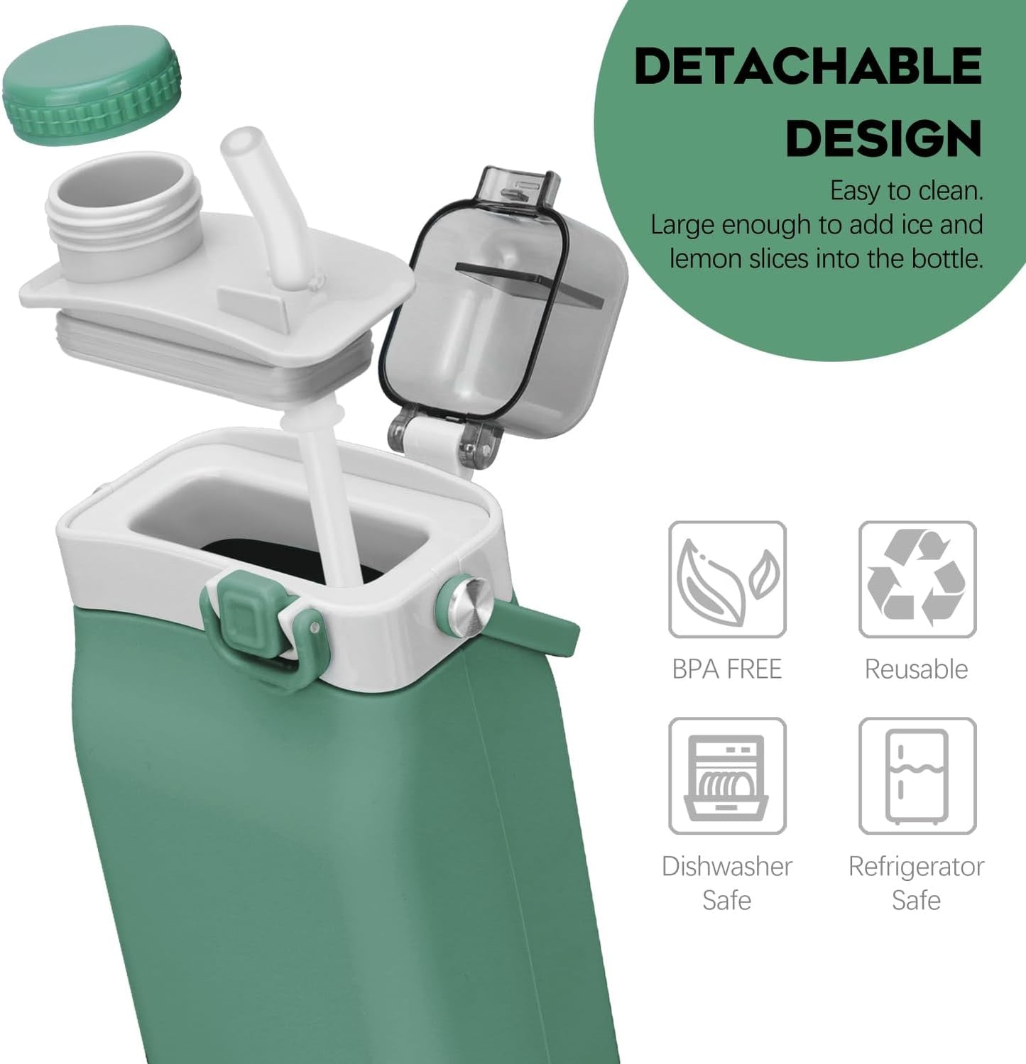Aquaday Leakproof Foldable Silicon Water Bottle