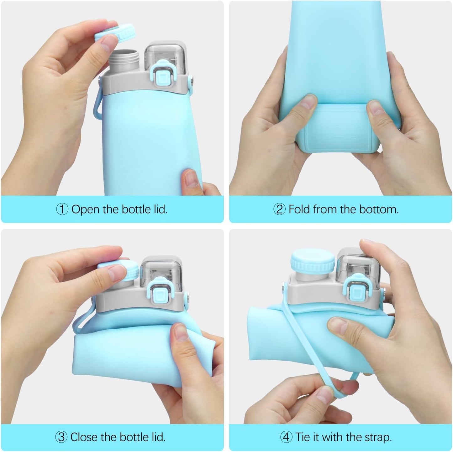 Aquaday Leakproof Foldable Silicon Water Bottle