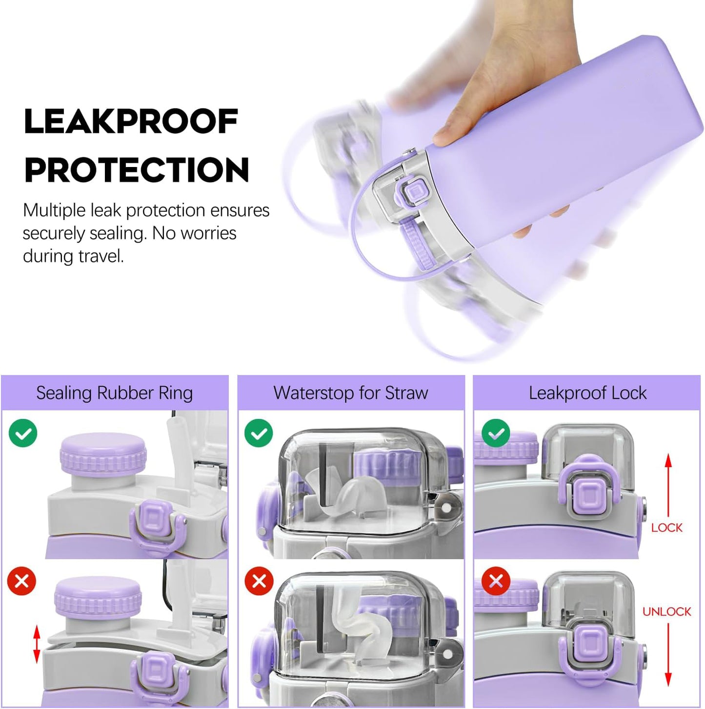 Aquaday Leakproof Foldable Silicon Water Bottle