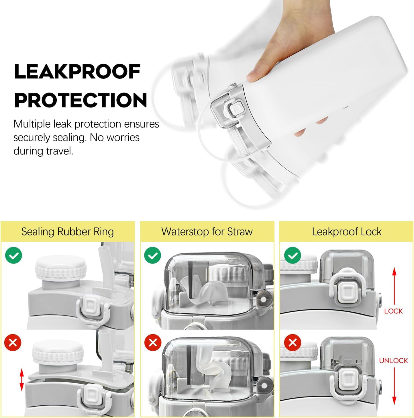 Aquaday Leakproof Foldable Silicon Water Bottle