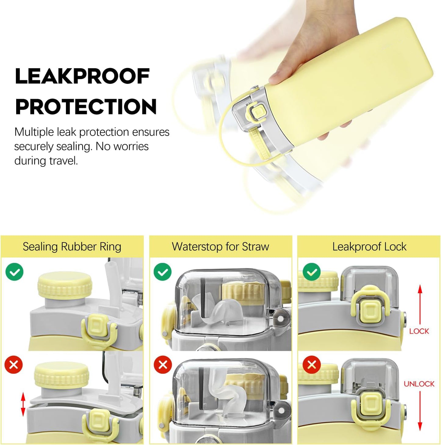Aquaday Leakproof Foldable Silicon Water Bottle