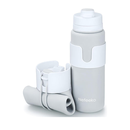 Envara Collapsible Water Bottle, BPA Free 26oz Foldable Water Bottle for Travel Sports, Leak-Proof Spill-Proof Portable Water Bottles with Carabiner, Lightweight