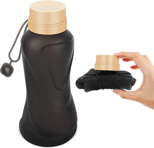 Drofina Collapsible Water Bottles,650ml,Leak Proof,Reuseable BPA Free Silicone Foldable Water Bottles,Durable Lightweight for Travel Gym Camping Hiking,Compact Size Portable Sports Water Bottle