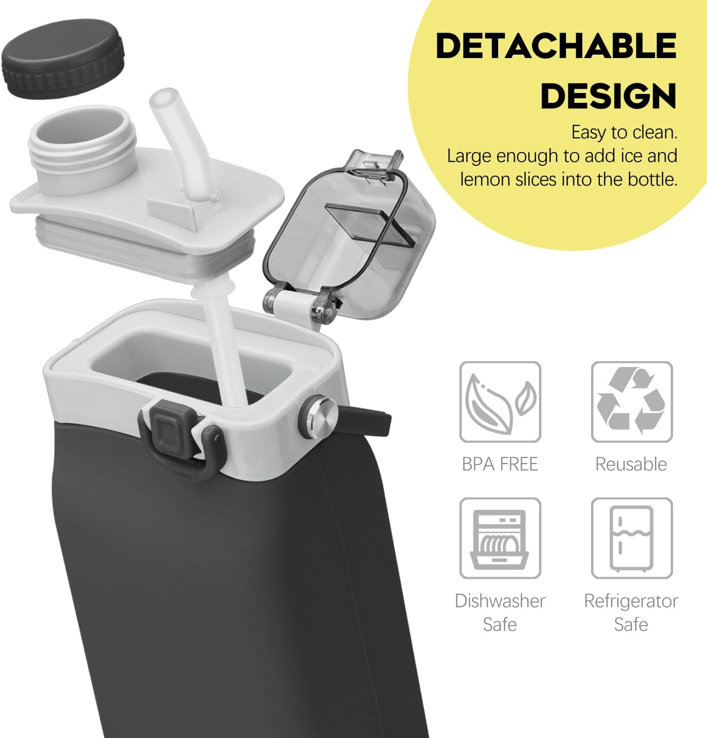 Aquaday Leakproof Foldable Silicon Water Bottle