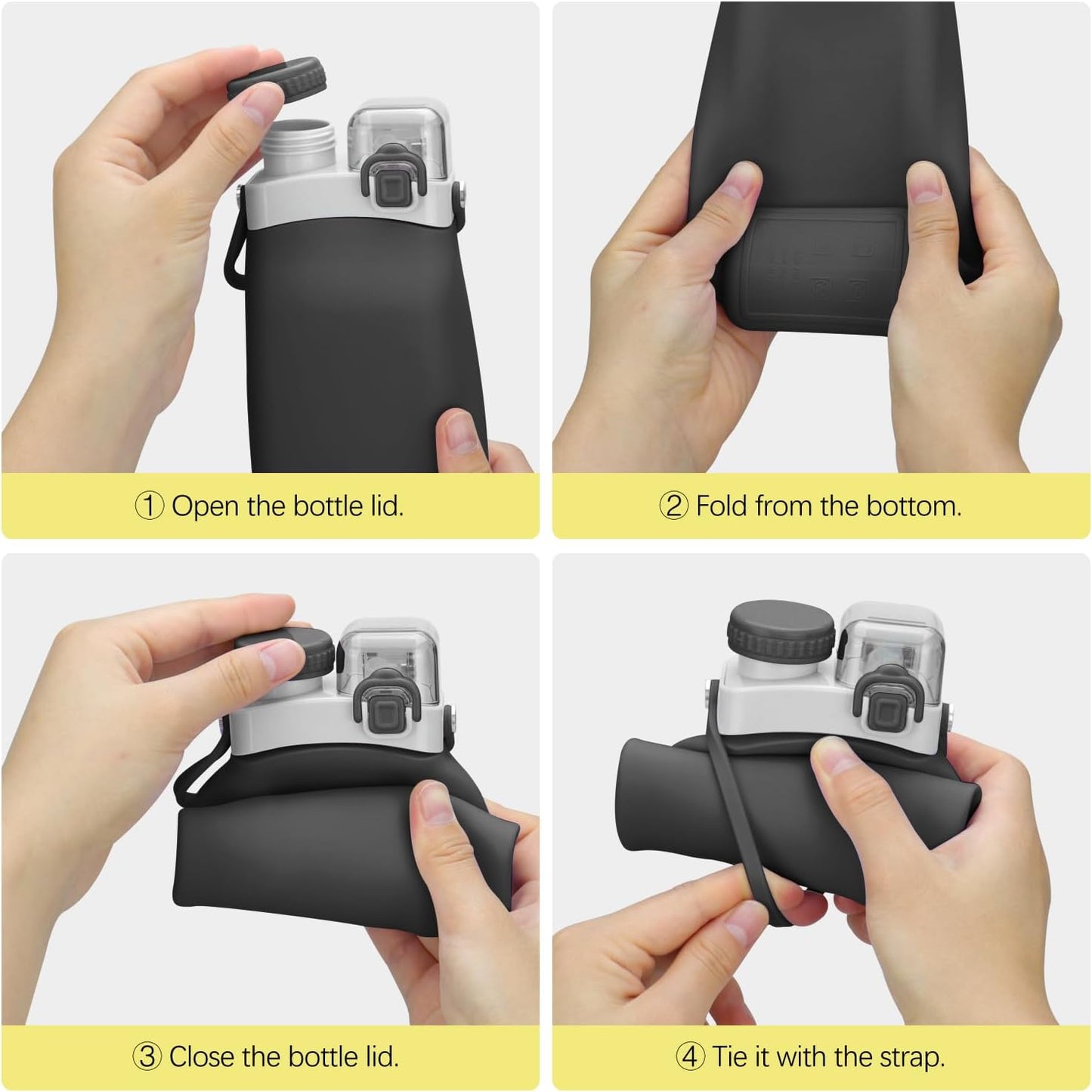 Aquaday Leakproof Foldable Silicon Water Bottle