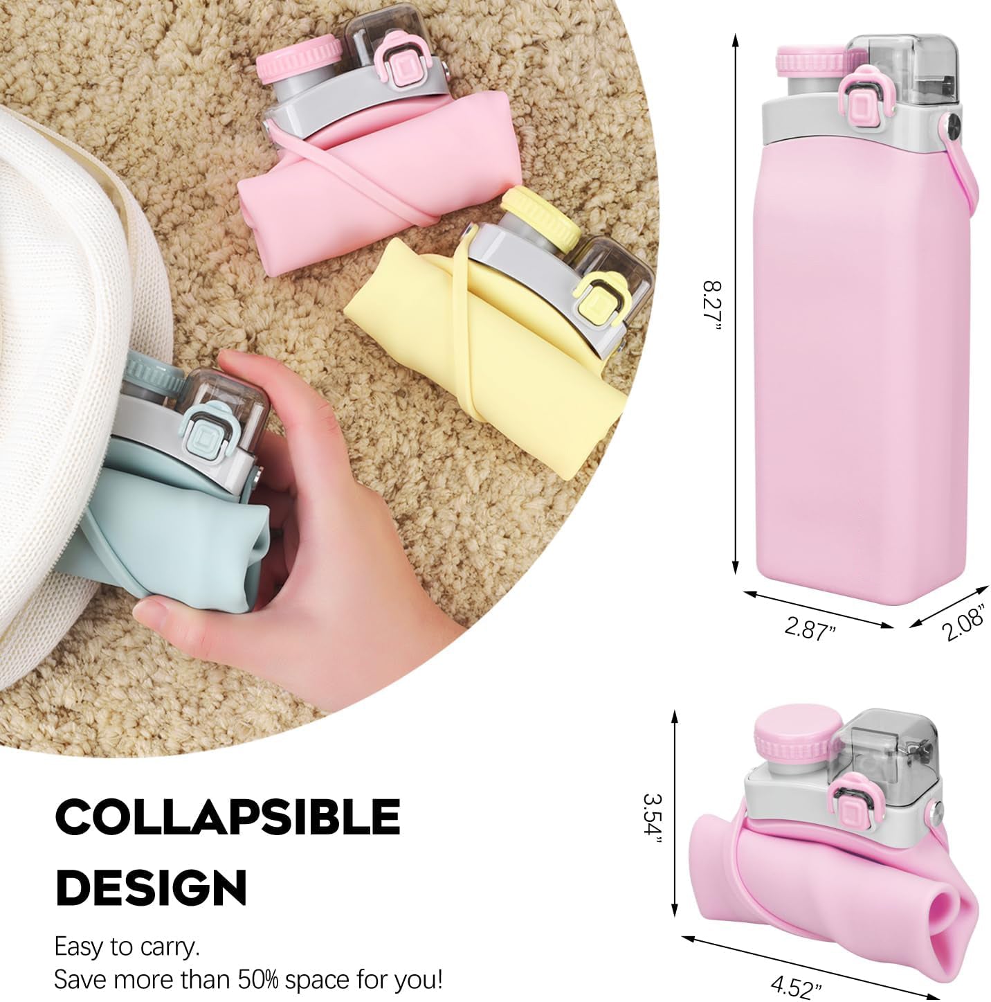 Aquaday Leakproof Foldable Silicon Water Bottle
